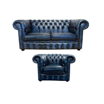 Chesterfield Sofa Couch Podkładka Skóra Decor Włókienniczy Zestaw sofowy 2+1 Podkładka