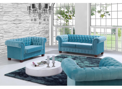 Chesterfield 2+1 Zestaw sofowy Kanapa Podkładka Siedziba Ustawić Sofa Kanapy Sofy Nowość