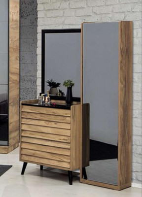 Sypialnia Meble Designer Łóżko tapicerowane 2x Szafki nocne Szafa