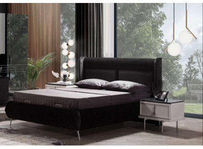 Designerskie łóżko luksusowe Łóżko 2x Szafki nocne 3-częściowe. Sypialnia Nowy Zestaw