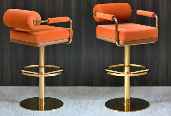 Orange Bar Chair Stal -miejsce siedzenia Noble Single Seater Modern Lounge Meble