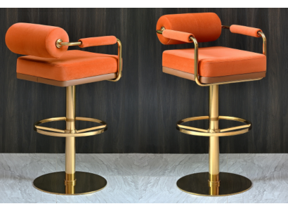 Orange Bar Chair Stal -miejsce siedzenia Noble Single Seater Modern Lounge Meble