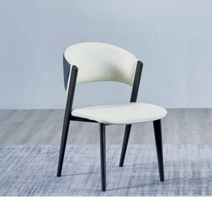 Białe krzesło do jadalni luksusowe Włókiennicze jednomiejscowe skórzane krzesła z drewnianą ramą