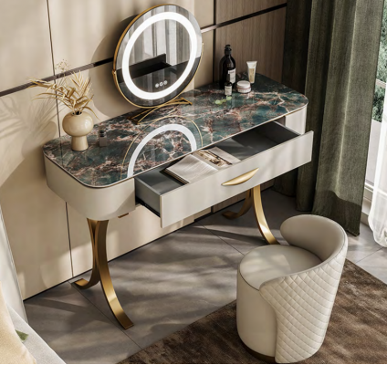 Beżowa designerska toaletka Toaletka Toaletka z szufladami