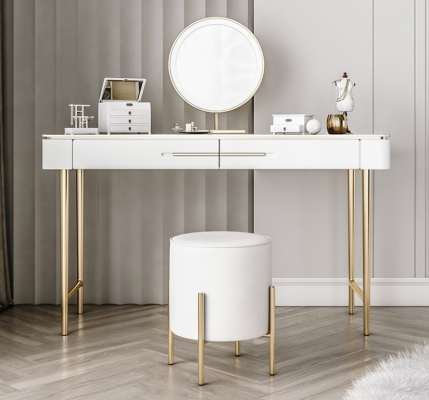 Designerska toaletka biała Toaletka 2x szuflady