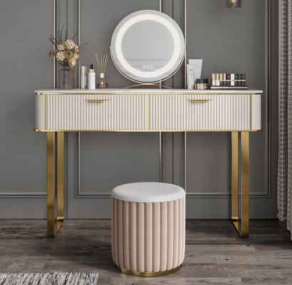 Elegancka toaletka Toaletka z 2 szufladami, luksusowa komoda kosmetyczna