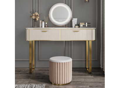 Elegancka toaletka Toaletka z 2 szufladami, luksusowa komoda kosmetyczna