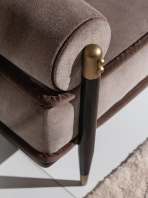 Kompletna trzyosobowa sofa do salonu Stoliki do kawy szara 3-częściowa kanapa materiałowa