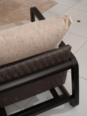 Kompletna sofa do salonu Stoliki do kawy Sofa materiałowa 6-częściowa beż Drewno Modern