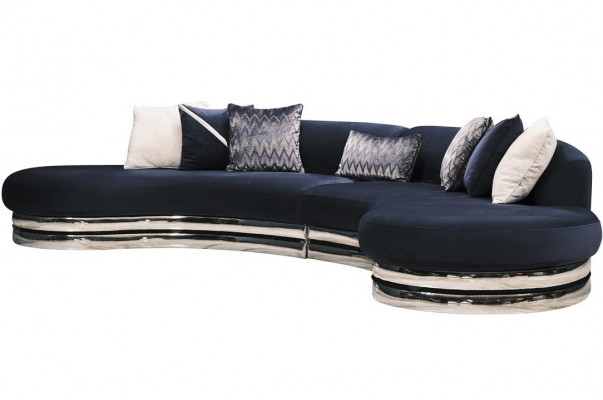 Kompletny zestaw kanapowy, sofa materiałowa, sofa tapicerowana, zestaw sof niebieski, 3 sztuki