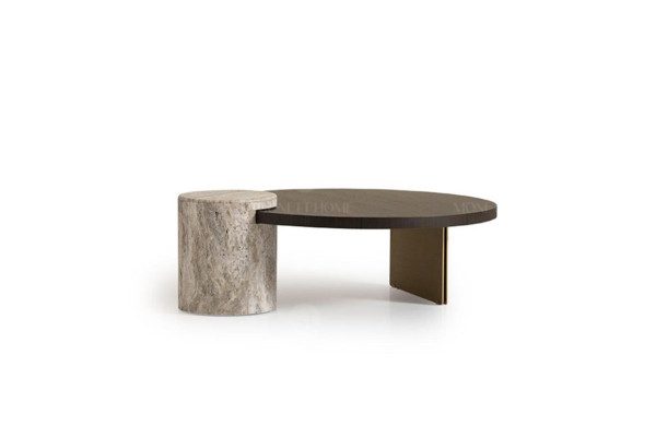 Ustawić salon trzyosobowy Stoliki do kawy 4-częściowa sofa materiałowa beż Drewno