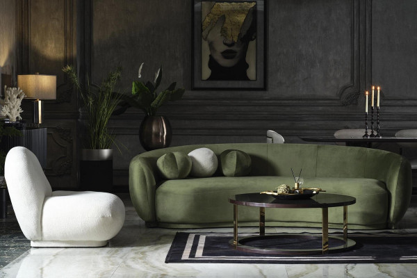 Ustawić sofę materiałową Zestaw sofowy sofa tapicerowana nowoczesny zestaw 2 sztuki zielona sofa