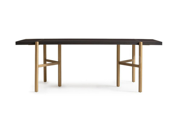 Stół obiadowy do jadalni Tabela jadalnia Drewno Brown Modern Gold Design