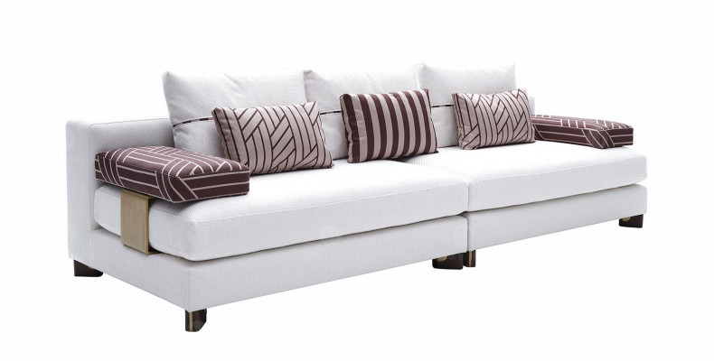 Sofa 4 miejsce do siedzenia Sofa materiałowa Sofa 4 miejsce do siedzenia Sofa tapicerowana Biały Sofy Modern