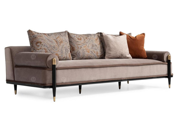 Sofa trzyosobowa 3 miejsce do siedzenia sofa materiałowa szara luksusowa sofa tapicerowana materiałowa