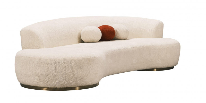 Sofa tapicerowana kanapa trzyosobowa sofa 3 miejsce siedzące sofa materiałowa nowoczesna Biały