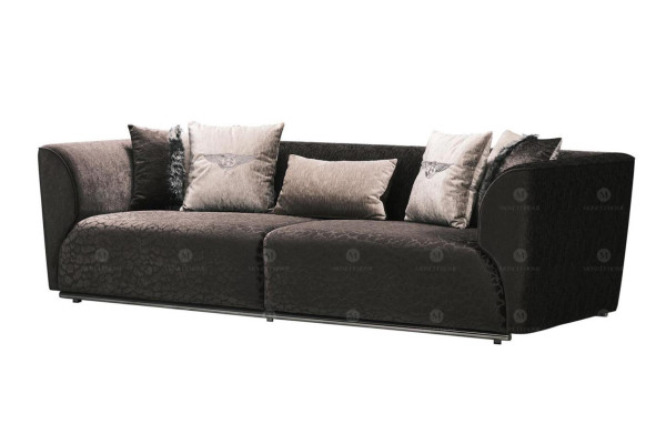 Sofa trzyosobowa 3 miejsce do siedzenia Sofa tapicerowana Sofa materiałowa Nowoczesne sofy Czarny