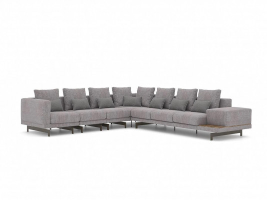 Narożnikowa kanapa Meble do salonu w kształcie litery L Designerska sofa Włókiennicza nowoczesna Ustaw