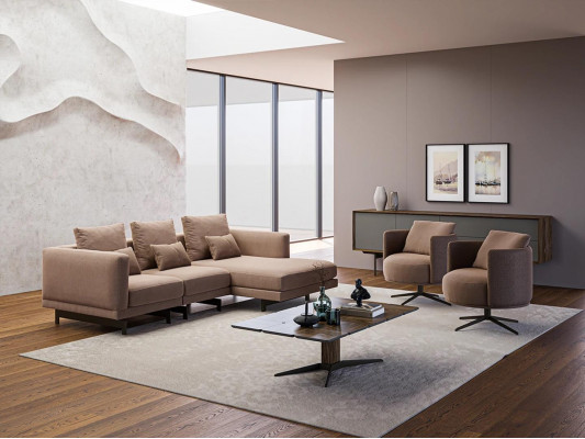Zestaw sofowy Luxury Meble Sofa L-Shape 2x Fotel Meble tapicerowane Nowy stolik kawowy