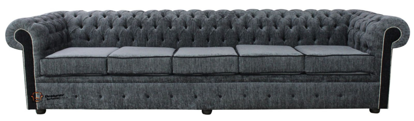 Chesterfield 5-osobowa klasyczna luksusowa barokowa sofa w stylu rokoko z kanapą włókienniczą Skóra
