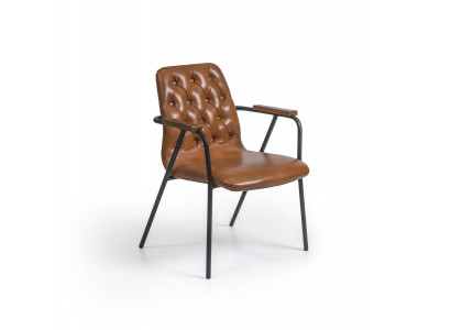 Designerskie Krzesło z Podłokietniki Brązowe krzesło do jadalni Luxury Meble New Design
