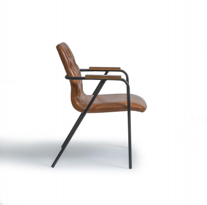 Designerskie Krzesło z Podłokietniki Brązowe krzesło do jadalni Luxury Meble New Design
