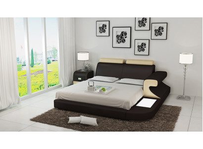 Luksusowe Łóżko + Oświetlenie skórzane łóżko łóżko sofa Duże małżeństwo Podkładka 140/160/180 Nowość