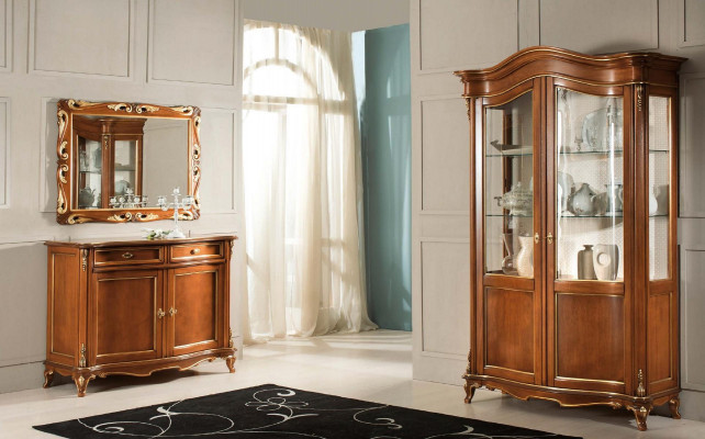 Ściana Classic Design Lustro Italian Meble połysk ścienne Drewniane Lustro