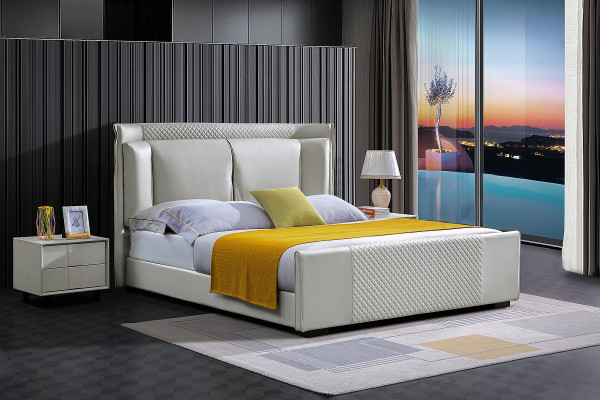 Łóżko Sypialnia Zestaw Design Meble Luxus łóżko 2x Stolik nocny Rama łóżka 3-częściowego