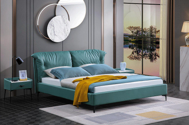 Design Łóżko łóżko Włókienniczy Skóra Hotel Luksusowa Podkładka Małżeńska Double Nowa Sypialnia.