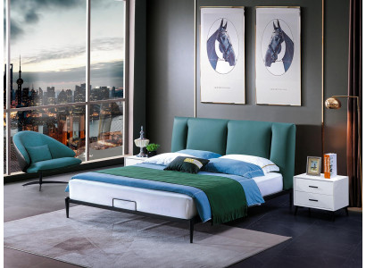 Zielone łóżko Design podwójne luksusowe małżeństwo nowoczesny hotel Frame Sleep