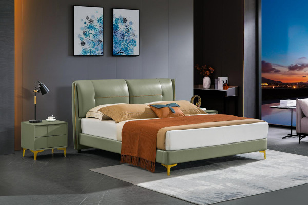 Skóra Łóżko Podkładka Design Luksusowy Dwuosobowy Hotel Sleep Pokój łóżko Design