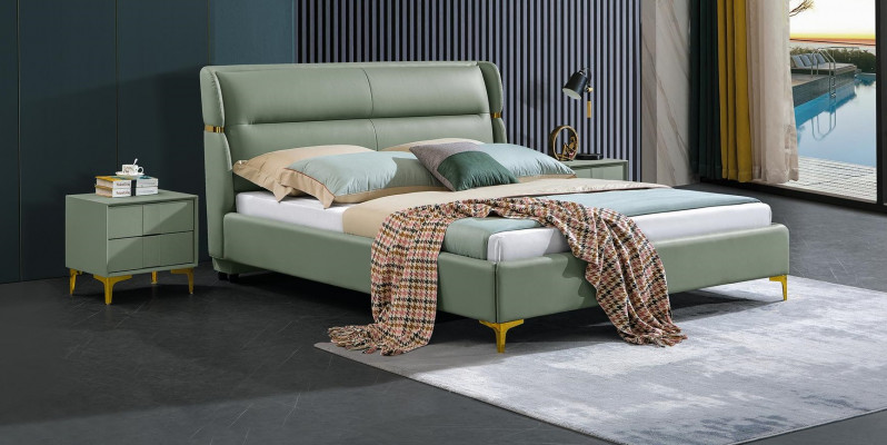 Łóżko Podkładka Design Luxury Double Łóżko hotelowe Sleep Pokój Luxury Green