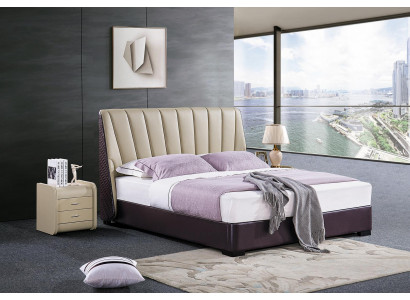 Łóżko łóżko tapicerowane Luxury Sypialnia Design łóżko włókiennicze Rama łóżka Drewno Nowość