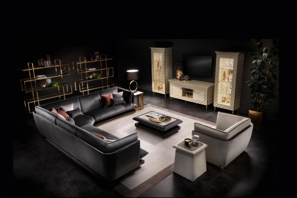 Design Meble Couch Zestaw sofowy Kanapy Sofa Obcios 4-częściowa. Ustaw arredoclassic