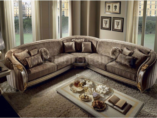Sofa Sofa skórzana w kształcie litery L kanapa Żywy krajobraz Ustaw Design Narożnikowa kanapa arredoclassic
