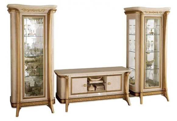 Kredens do salonu 2x Gablota 3-częściowy. Jednostka ścienna Meble arredoclassic Set Design