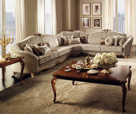 Narożnikowa kanapa Żywy krajobraz Sofa Couch L Shape Podkładka Couchen Włókienniczy arredoclassic