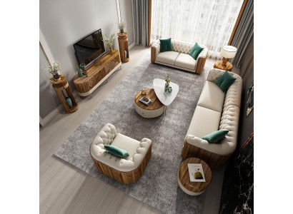 Zestaw sofowy 4+2+1 miejsce do siedzenia Żywy krajobraz Sofa Couch Podkładka Ustawić Sofy