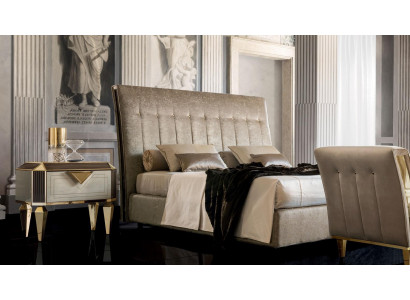 Łóżko 2x Stolik nocny 3 szt. Sypialnia Zestaw Designerski Luksusowy komplet łóżek hotelowych