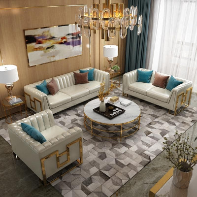 Luksusowe Meble Zestaw sofowy Sofa Podkładka 3 2 1 miejsce siedzące stolik kawowy 4-częściowy