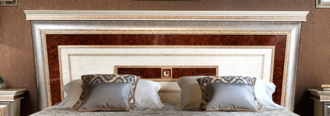 Łóżko 2x Szafki nocne 3 szt. Włoskie Meble Sypialnia łóżko Drewno Nowy Zestaw