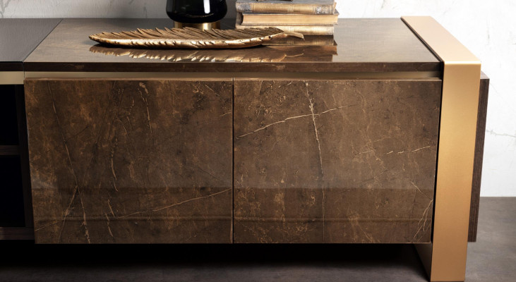 Design Sypialnia 6 szt. Kompletny zestaw Łóżko Stolik nocny Kredens Arredoclassic