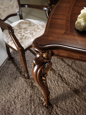 Stół obiadowy 6 Krzesła jadalnia Tabela Art Nouveau luksusowe Meble królewskie Nowy Rokoko