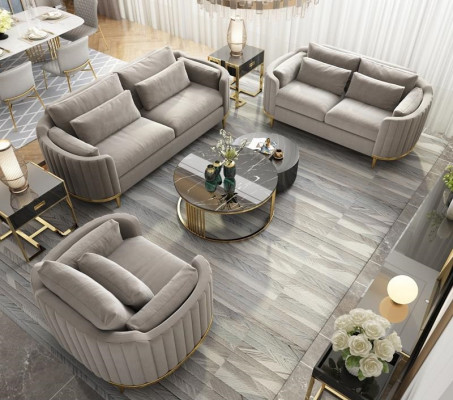 Zestaw sofowy Designer 3+2+1 miejsce do siedzenia Sofa Kanapa Materiał Ustawić Podkładkę Zestaw