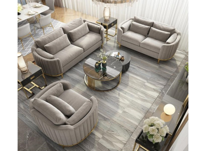 Zestaw sofowy Designer 3+2+1 miejsce do siedzenia Sofa Kanapa Materiał Ustawić Podkładkę Zestaw