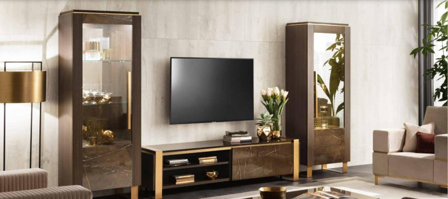 Zestaw mebli do salonu designerski kredens do salonu 2x Galota 3-częściowy.