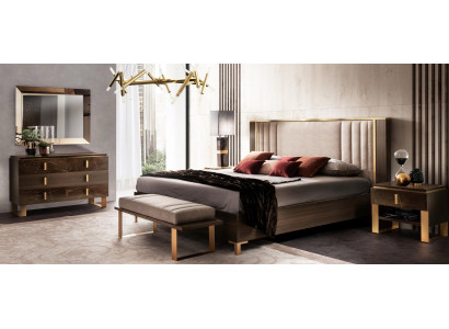 Luksusowe Zestawy Sypialnia Łóżko 2x Stolik nocny Classic Design łóżka Meble 3szt