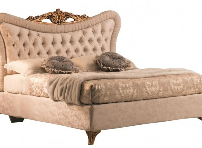łóżko Chesterfield Design Podwójne łóżko Meble Podkładka Włókienniczy Beżowy 180x200 Łóżko