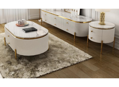 Zestaw mebli do salonu designerski kredens do salonu stolik kawowy Stolik 3-częściowy.